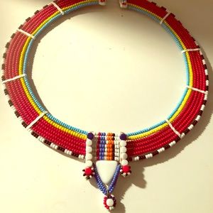 African multicolored messiah necklace.
